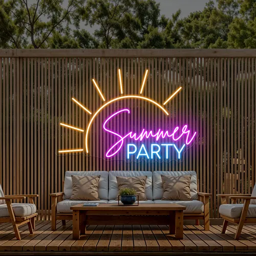 Cool Summer Party Neon Sign - Custom Shot Glass Now