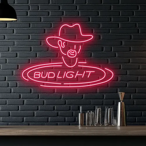 Cowboy Bud Light Neon Sign - Custom Shot Glass Now