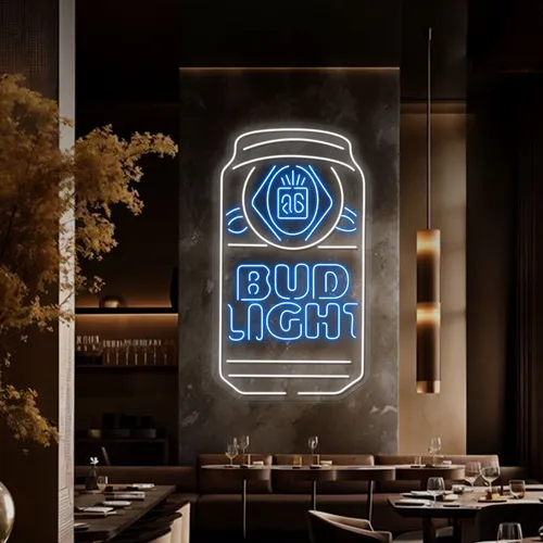 In Can Bud Light Neon Sign - Custom Shot Glass Now