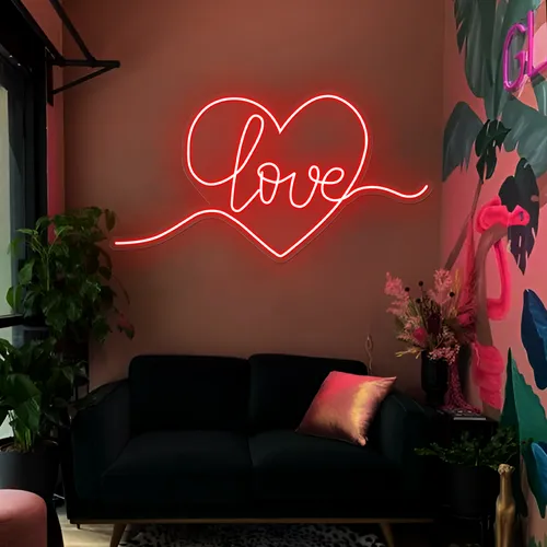 Heart of Love Neon Sign - Custom Shot Glass Now