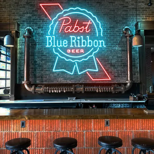 Pabst Blue Ribbon Neon Sign - Custom Shot Glass Now