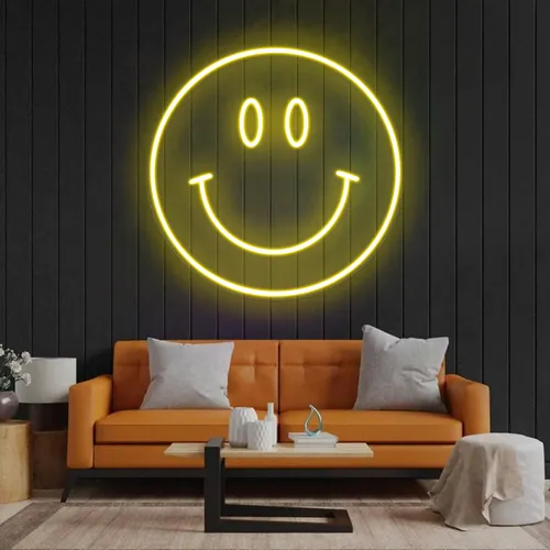 Yellow Neon Smile Sign - Custom Shot Glass Now