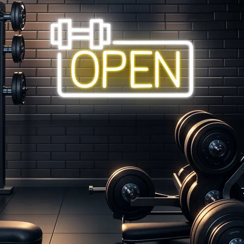 Bold Open Neon Sign - Custom Shot Glass Now