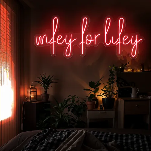 Wifey for Lifey Neon Sign - Custom Shot Glass Now