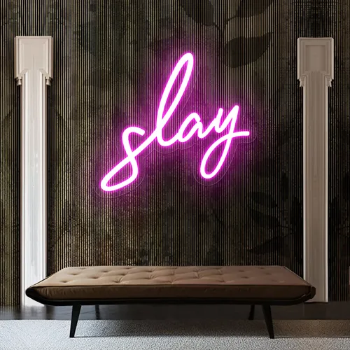 Glowing Slay Pink Neon Sign - Custom Shot Glass Now