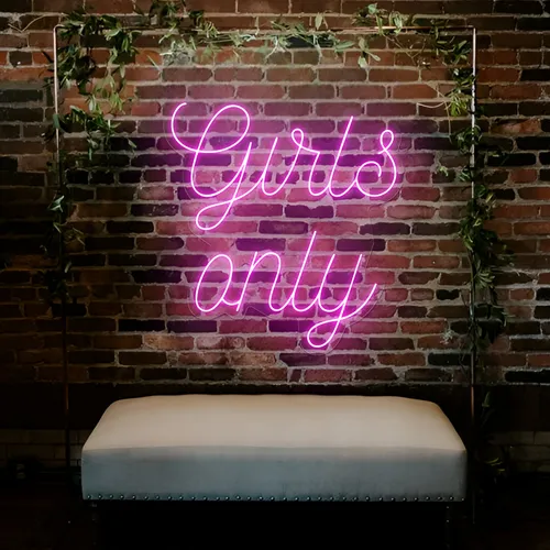 Chic Pink Girls Only Neon Sign - Custom Shot Glass Now