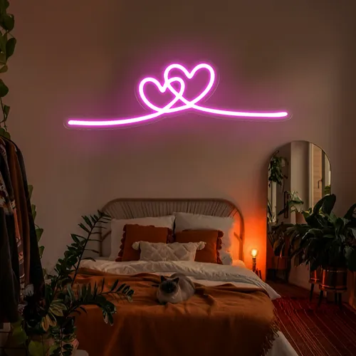 Infinity Heart Pink Neon Sign - Custom Shot Glass Now