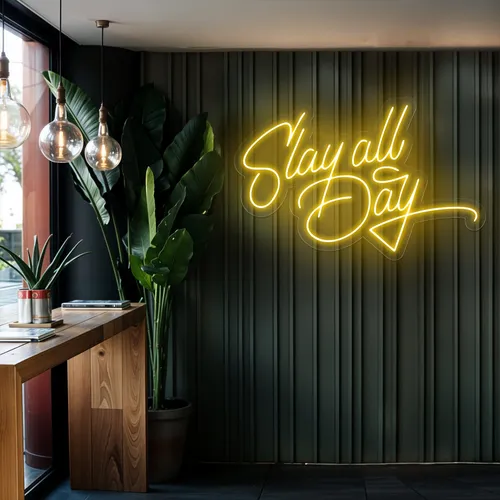Slay All Day Neon Sign - Custom Shot Glass Now