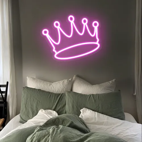 Majestic Pink Crown Neon Sign - Custom Shot Glass Now