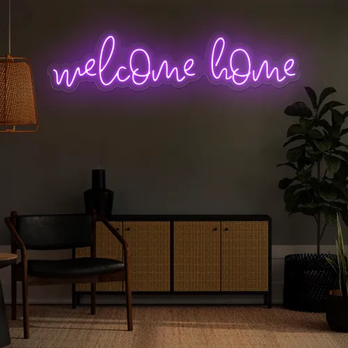 Welcome Home Neon Sign - Custom Shot Glass Now