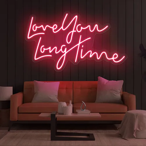 Love You Long Time Neon Sign - Custom Shot Glass Now