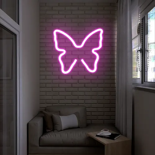 Flutter Pink Neon Sign - Custom Shot Glass Now