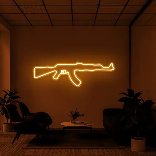 Cool Rifle Neon Sign - Custom Shot Glass Now
