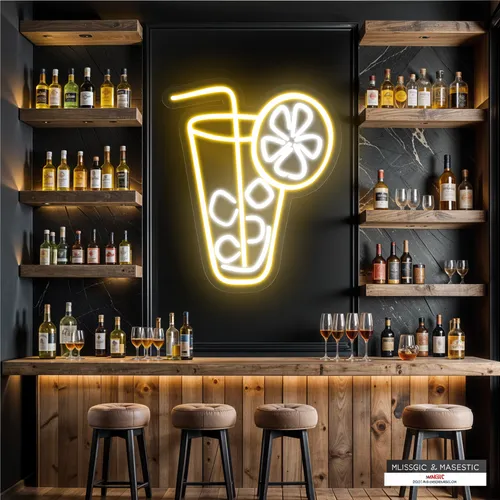 Tropical Glass Neon Sign - Custom Shot Glass Now