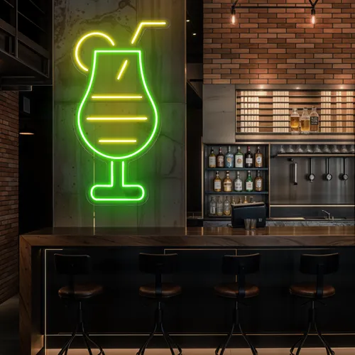 Sparkling Toast Glass Neon Sign - Custom Shot Glass Now