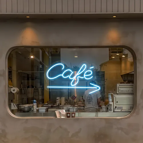 Cafe Window Neon Sign - Custom Shot Glass Now