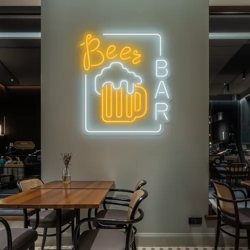 Beer Bar Vertical Neon Sign - Custom Shot Glass Now