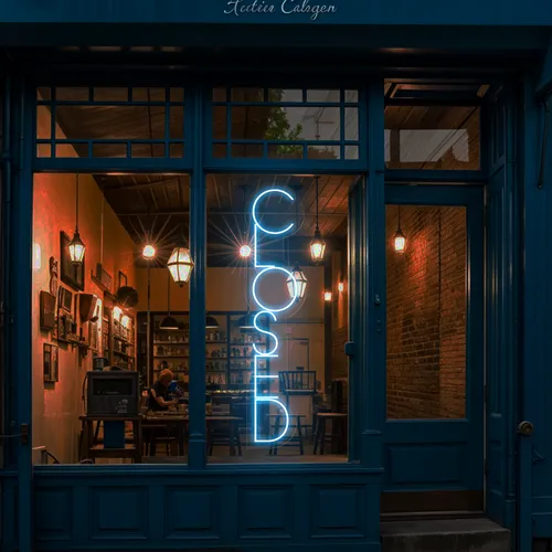 Closed Vertical Neon Sign - Custom Shot Glass Now