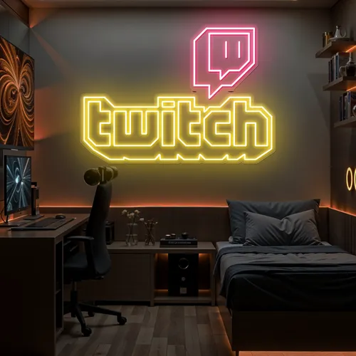 Twitch Bold Glow Neon Sign - Custom Shot Glass Now