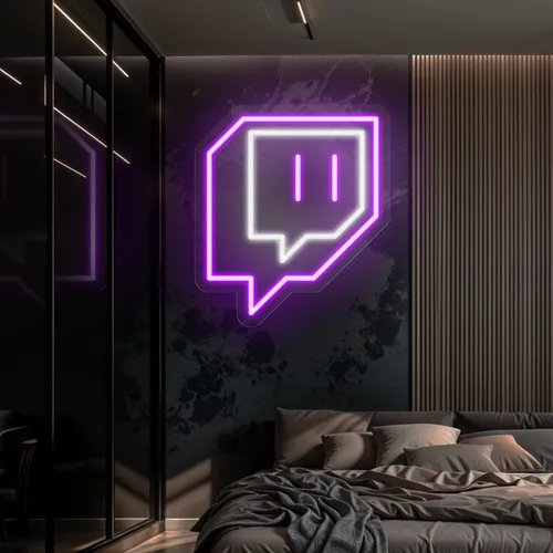 Twitch Logo Wall Neon Sign - Custom Shot Glass Now