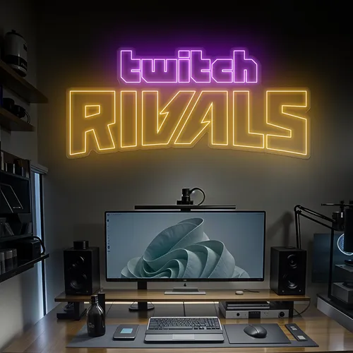Twitch Rivals Gaming Setup Neon Sign - Custom Shot Glass Now