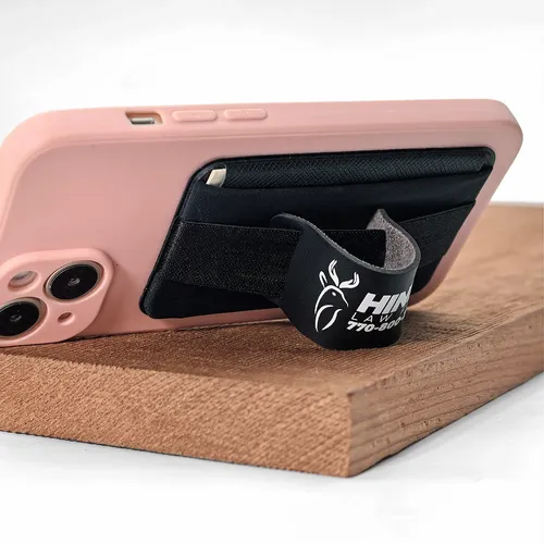 Leather Phone Wallet with Hand Grip - Custom Shot Glass Now