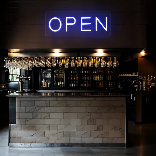 Mini Open Neon Sign - Custom Shot Glass Now