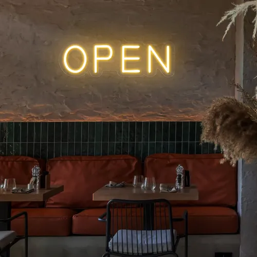 Open Block Neon Sign - Custom Shot Glass Now