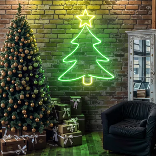 Mini Christmas Tree Neon Sign - Custom Shot Glass Now