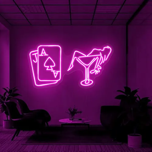 Vegas Night Neon Sign - Custom Shot Glass Now