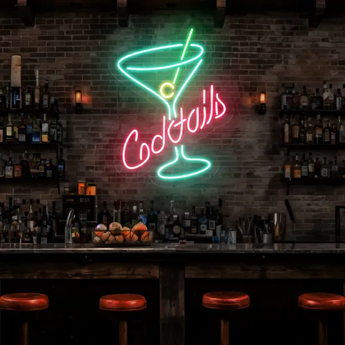 Cocktails Neon Sign - Custom Shot Glass Now