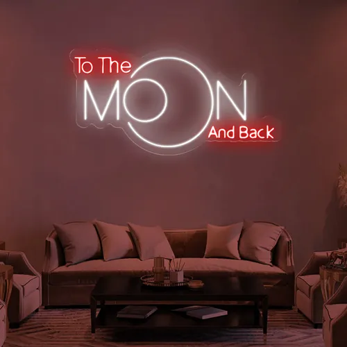 To The Moon and Back Neon Sign - Custom Shot Glass Now
