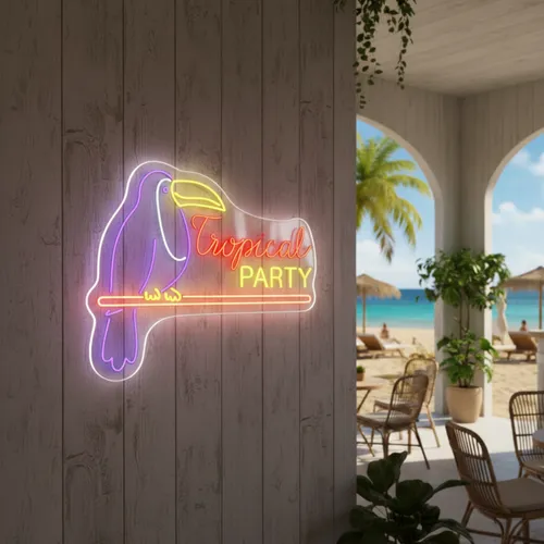 Tropical Party Neon Sign - Custom Shot Glass Now