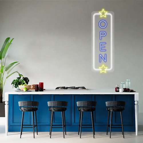 Custom Vertical Neon Open Signs - Custom Shot Glass Now