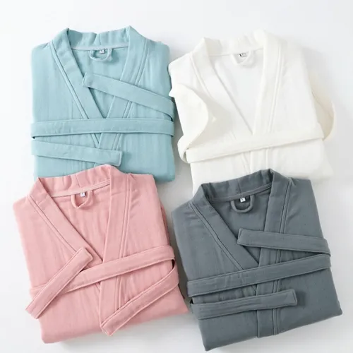 4 Layer Gauze Cotton Bathrobes - Custom Shot Glass Now