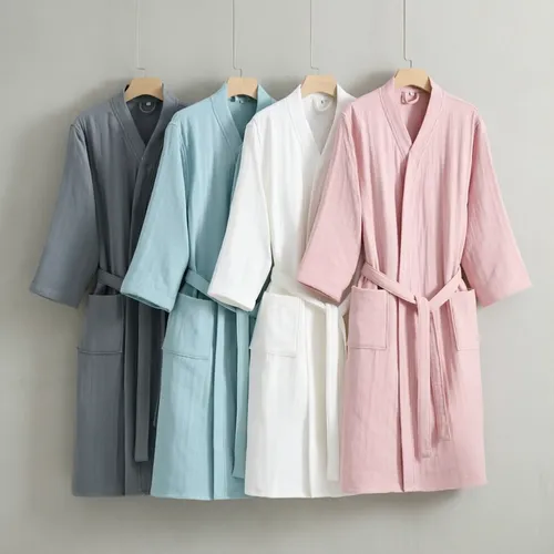4 Layer Gauze Cotton Bathrobes - Custom Shot Glass Now