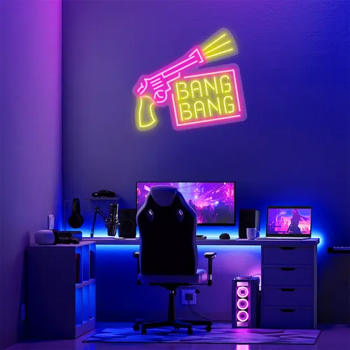 Custom Gun Neon Signs - Custom Shot Glass Now
