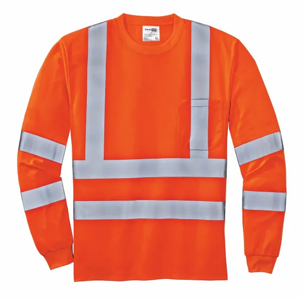CornerStone - ANSI 107 Class 3 Long Sleeve Snag-Resistant Reflective T-Shirt. CS409 - Custom Shot Glass Now