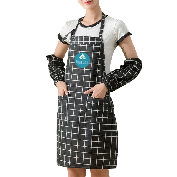 Cotton Linen Plaid Apron Set - Custom Shot Glass Now