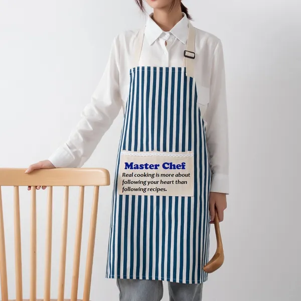 Cotton and Linen Striped Apron - Custom Shot Glass Now