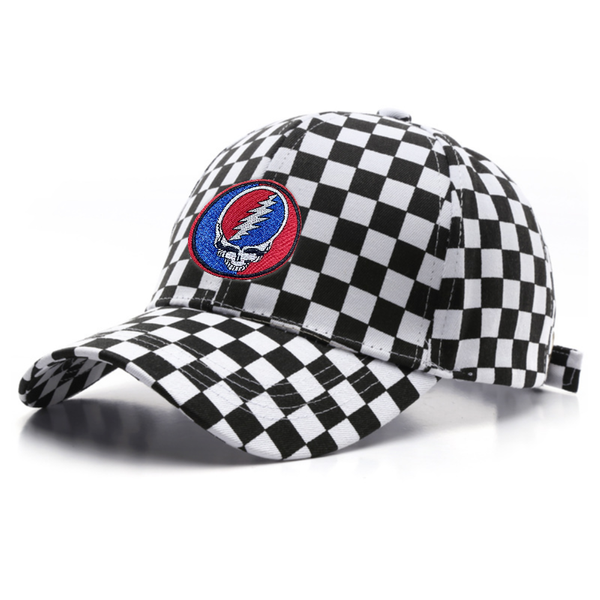 Two Tone Checkered Cotton Cap - Custom Shot Glass Now