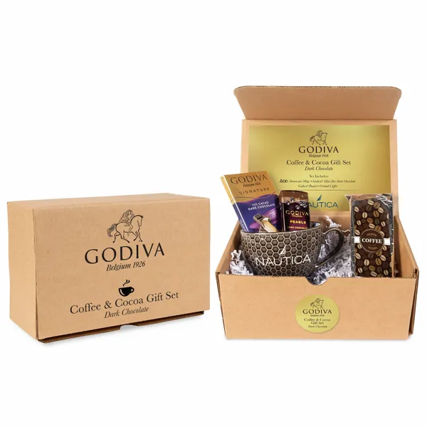 Godiva Coffee and Cocoa Gift Set - Dark Chocolate - Custom Shot Glass Now