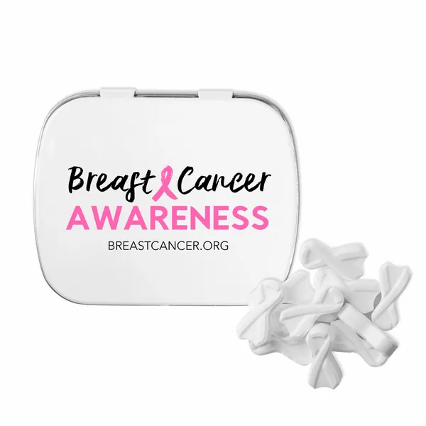 Domed Tin with Ribbon Shaped Mints - Custom Shot Glass Now