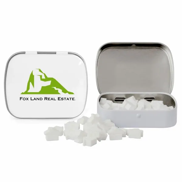 Domed Tin with House Shaped Mints - Custom Shot Glass Now