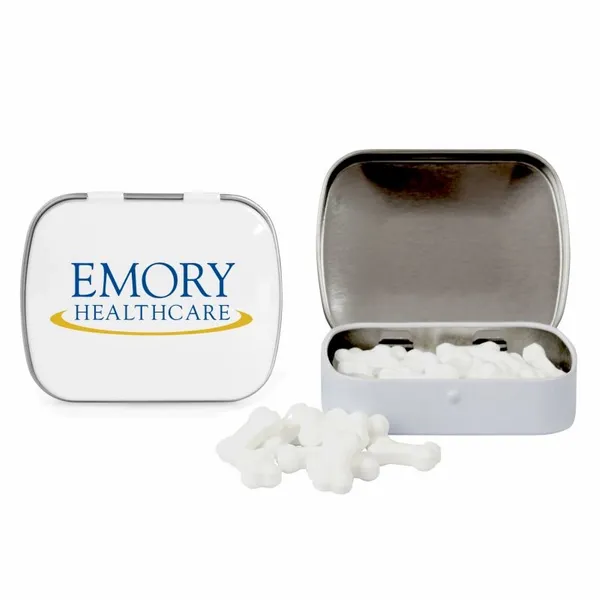 Domed Tin with Bone Shaped Mints - Custom Shot Glass Now