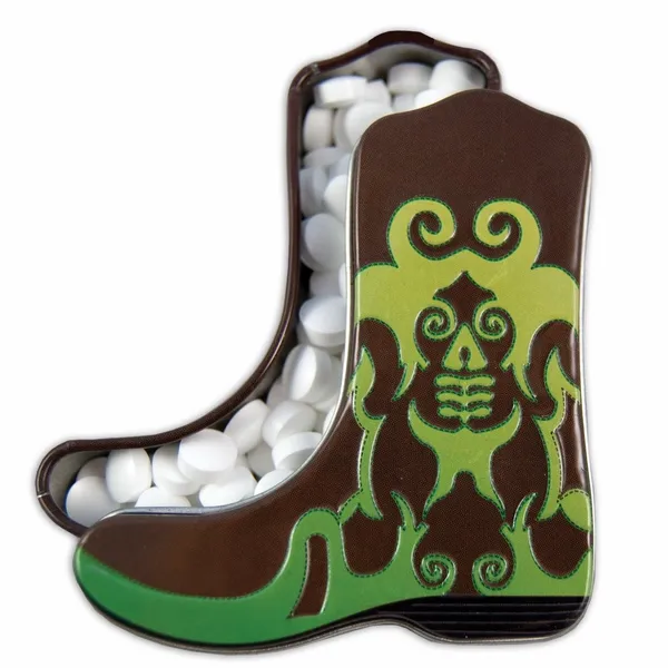 Green Cowboy Boot-Shaped Mint Tin - Custom Shot Glass Now