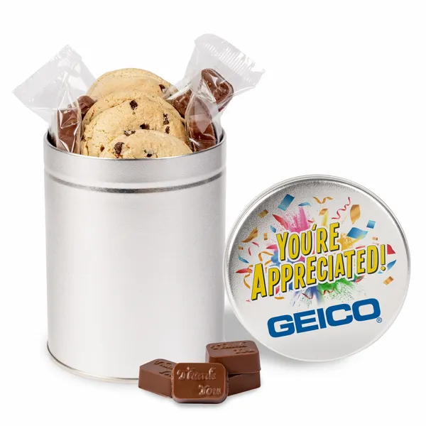 Molded Chocolate and Chocolate Chip Cookie Tin II - Custom Shot Glass Now