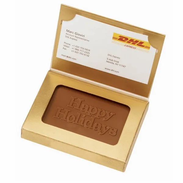 Molded Chocolate in Business Card Gift Box - Custom Shot Glass Now