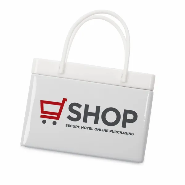 White Shopping Bag Tin - Custom Shot Glass Now