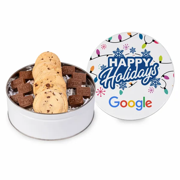 Molded Chocolate and Chocolate Chip Cookie Tin I - Custom Shot Glass Now